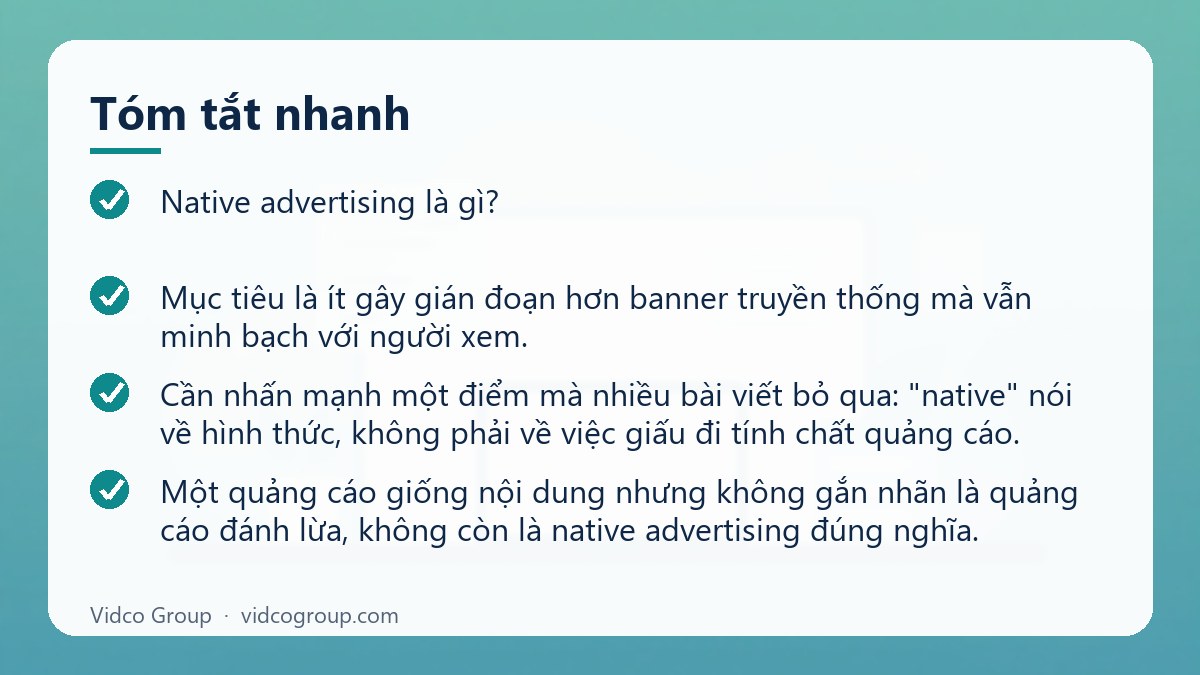 Tóm tắt nhanh: Native Advertising là gì