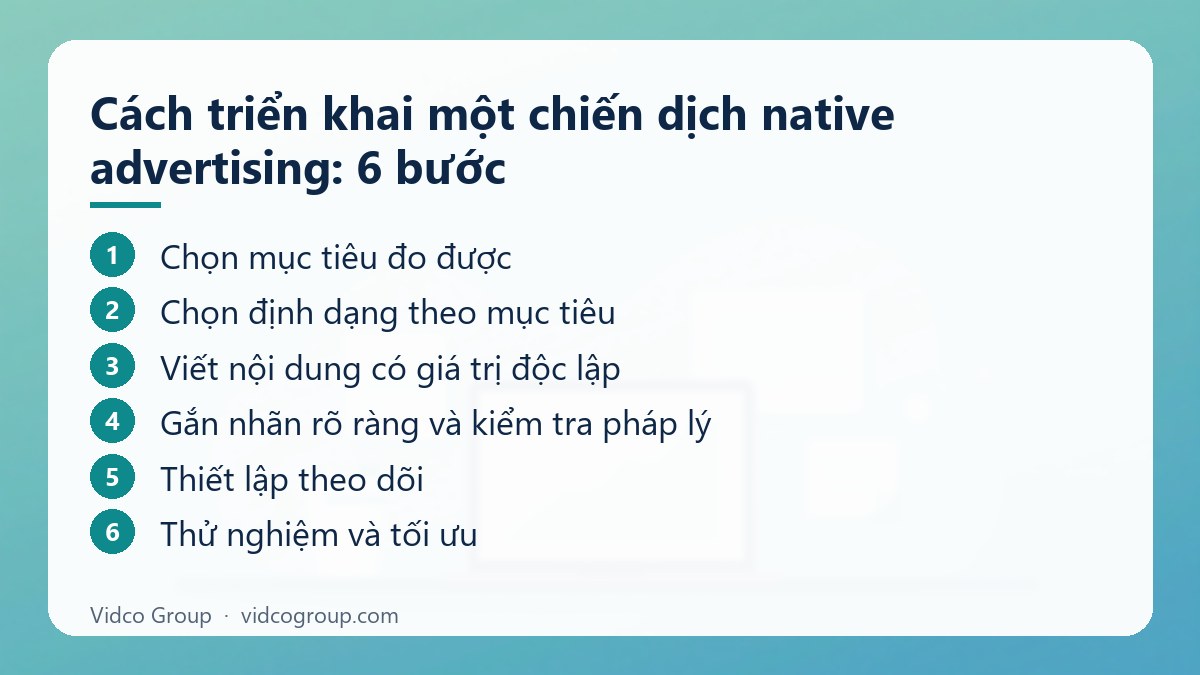 Các bước: Cách triển khai một chiến dịch native advertising: 6 bước