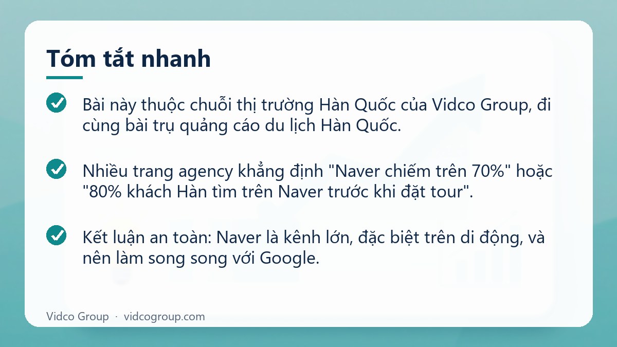 Tóm tắt nhanh: Naver marketing du lịch