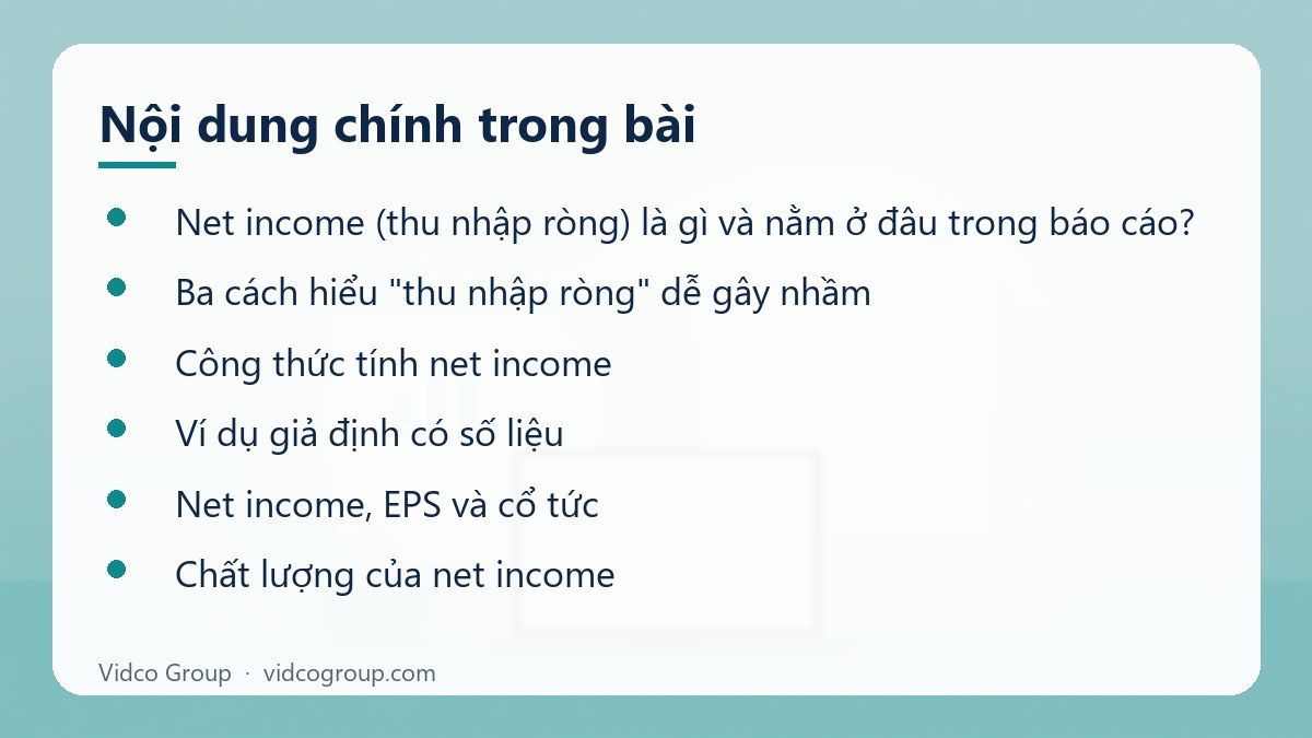Nội dung chính: Net income (thu nhập ròng) là gì
