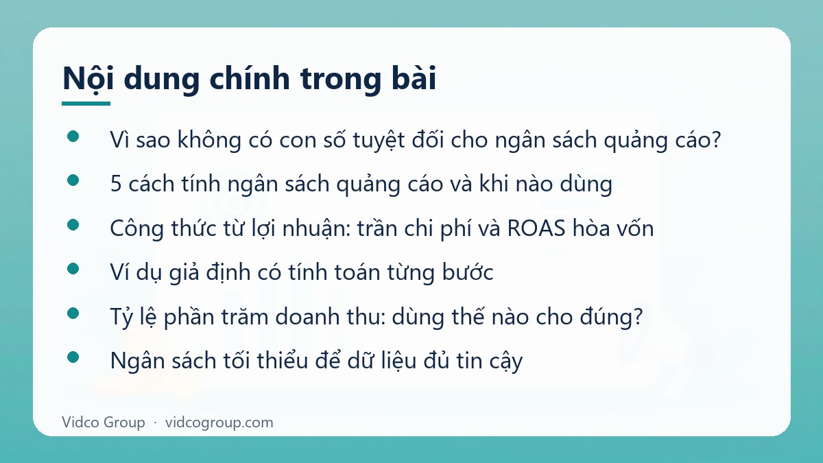 Nội dung chính: Ngân sách quảng cáo bao nhiêu là đủ