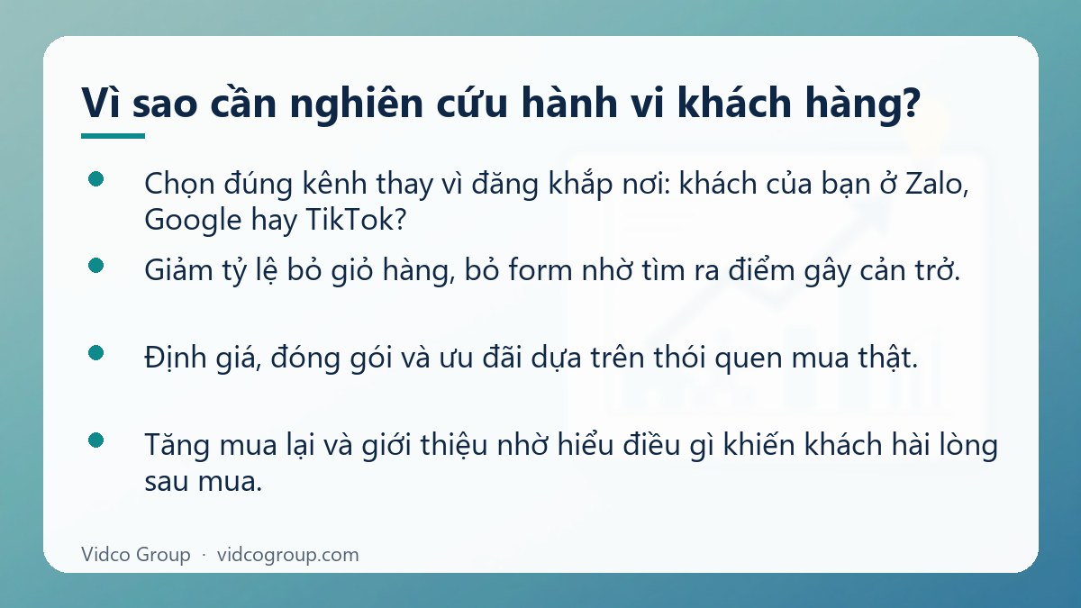 Danh sách: Vì sao cần nghiên cứu hành vi khách hàng?