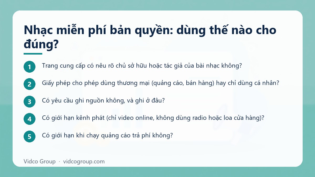 Các bước: Nhạc miễn phí bản quyền: dùng thế nào cho đúng?