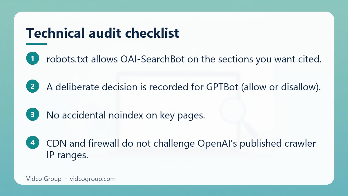 Steps: Technical audit checklist
