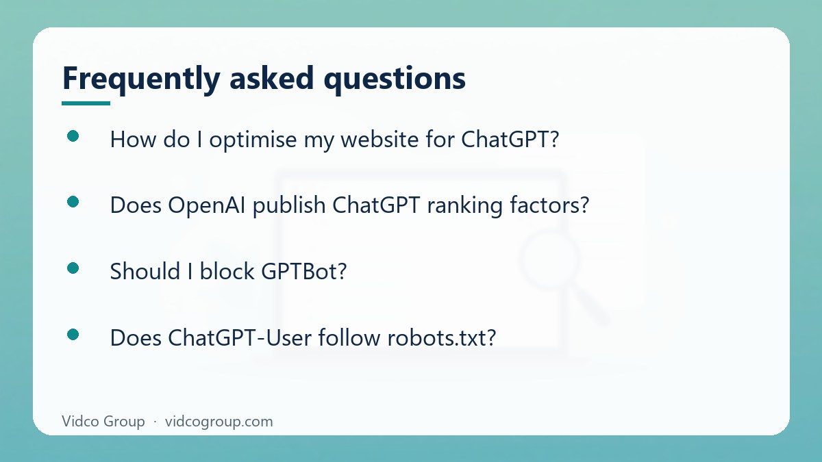 Common questions about Optimise Website for ChatGPT