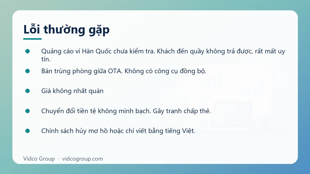Danh sách: Lỗi thường gặp