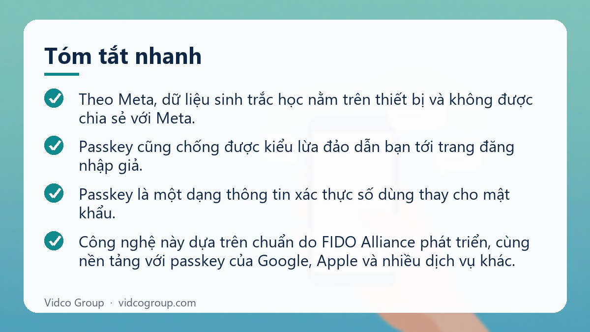 Tóm tắt nhanh: Passkey Facebook là gì