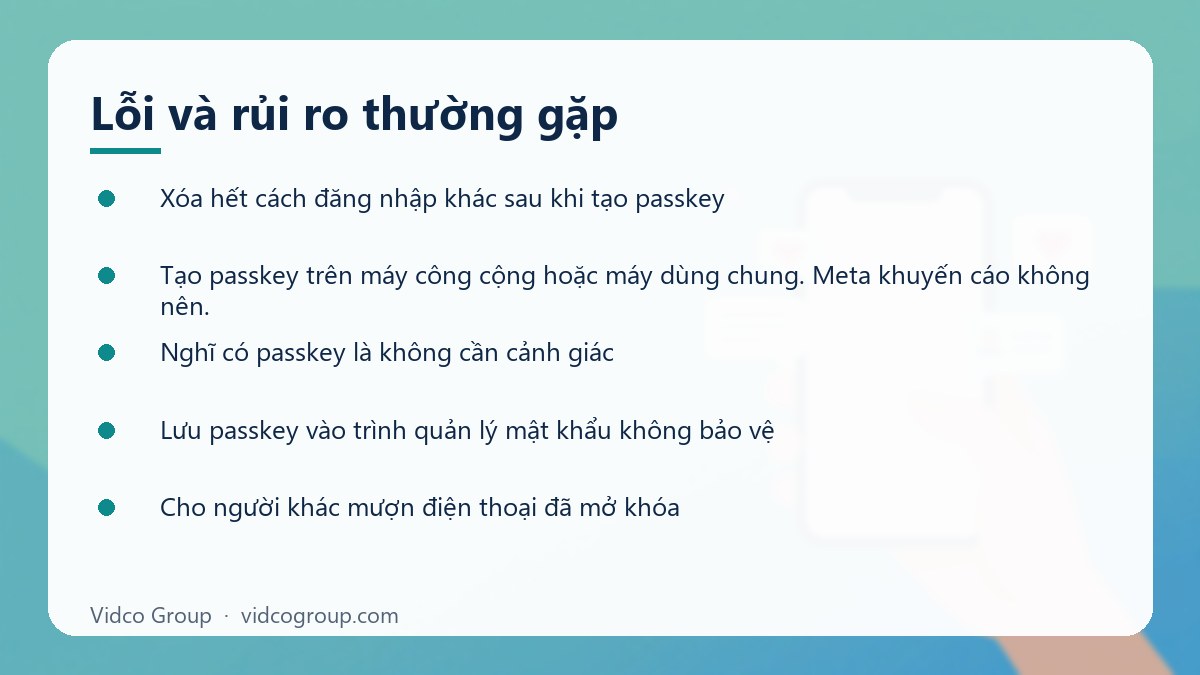 Danh sách: Lỗi và rủi ro thường gặp