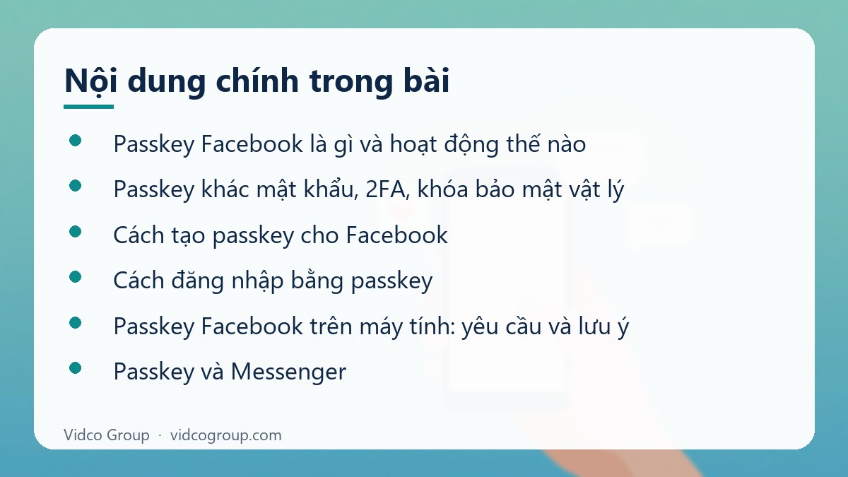Nội dung chính: Passkey Facebook là gì