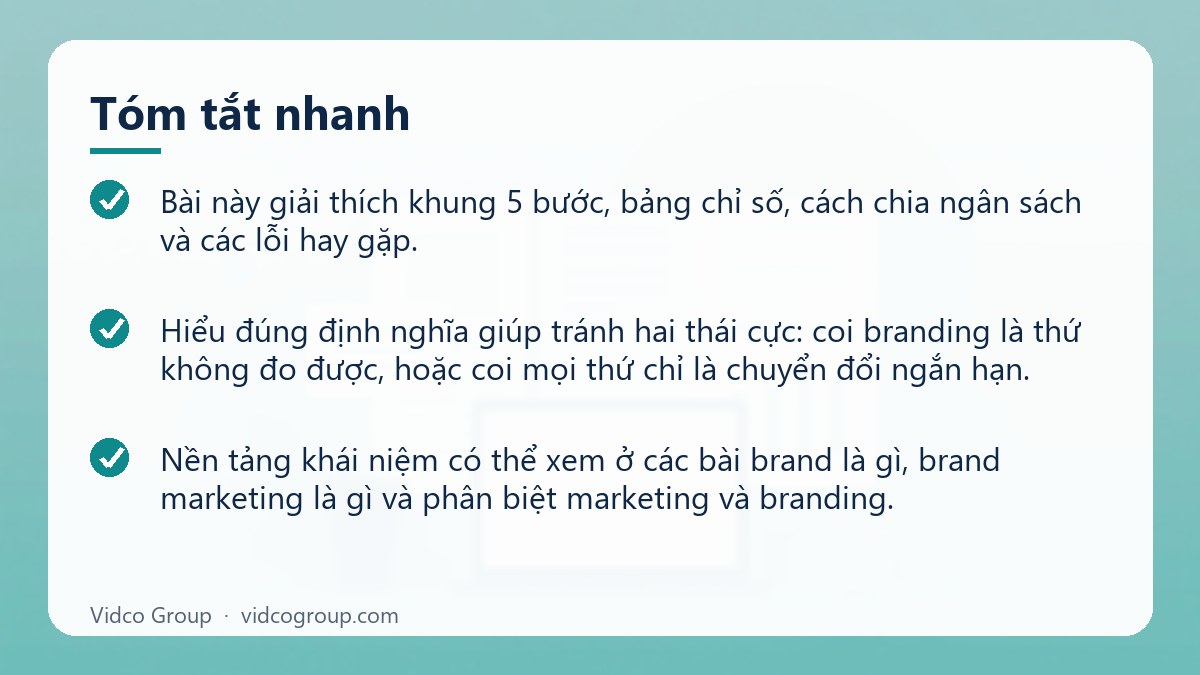 Tóm tắt nhanh: Performance cho branding