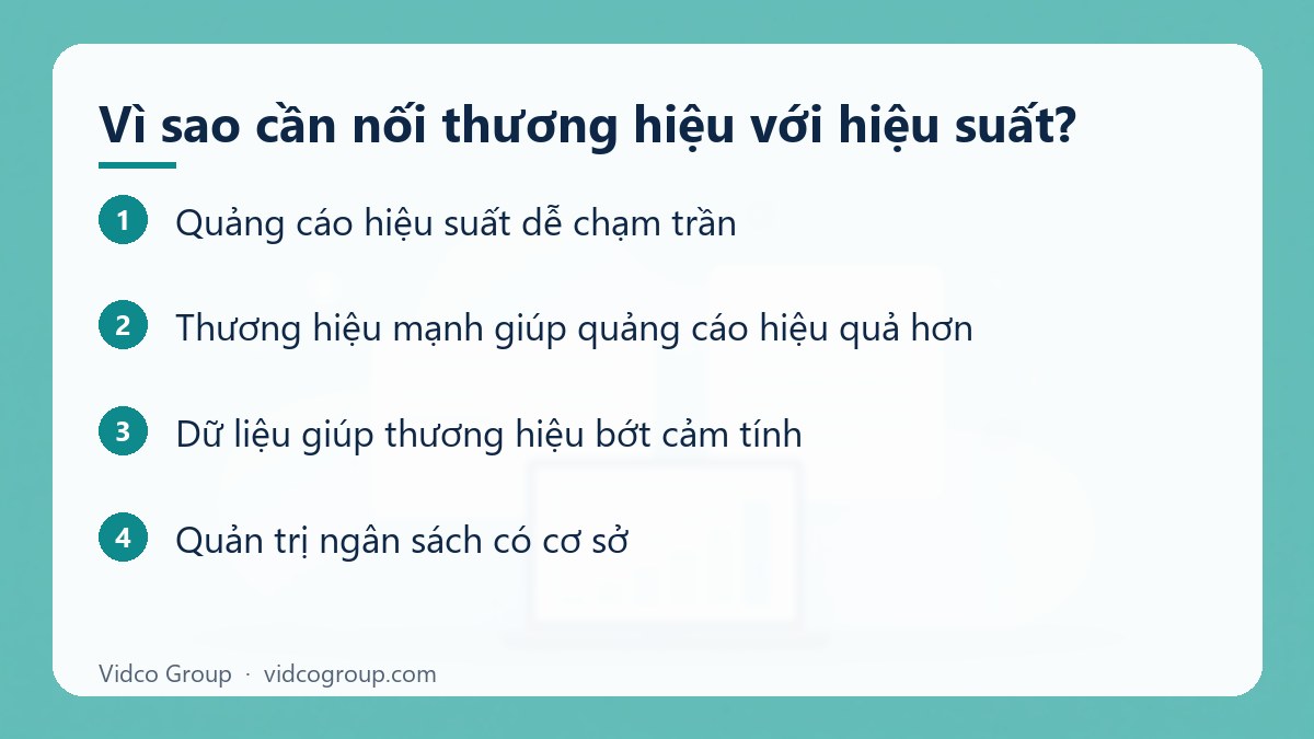 Các bước: Vì sao cần nối thương hiệu với hiệu suất?