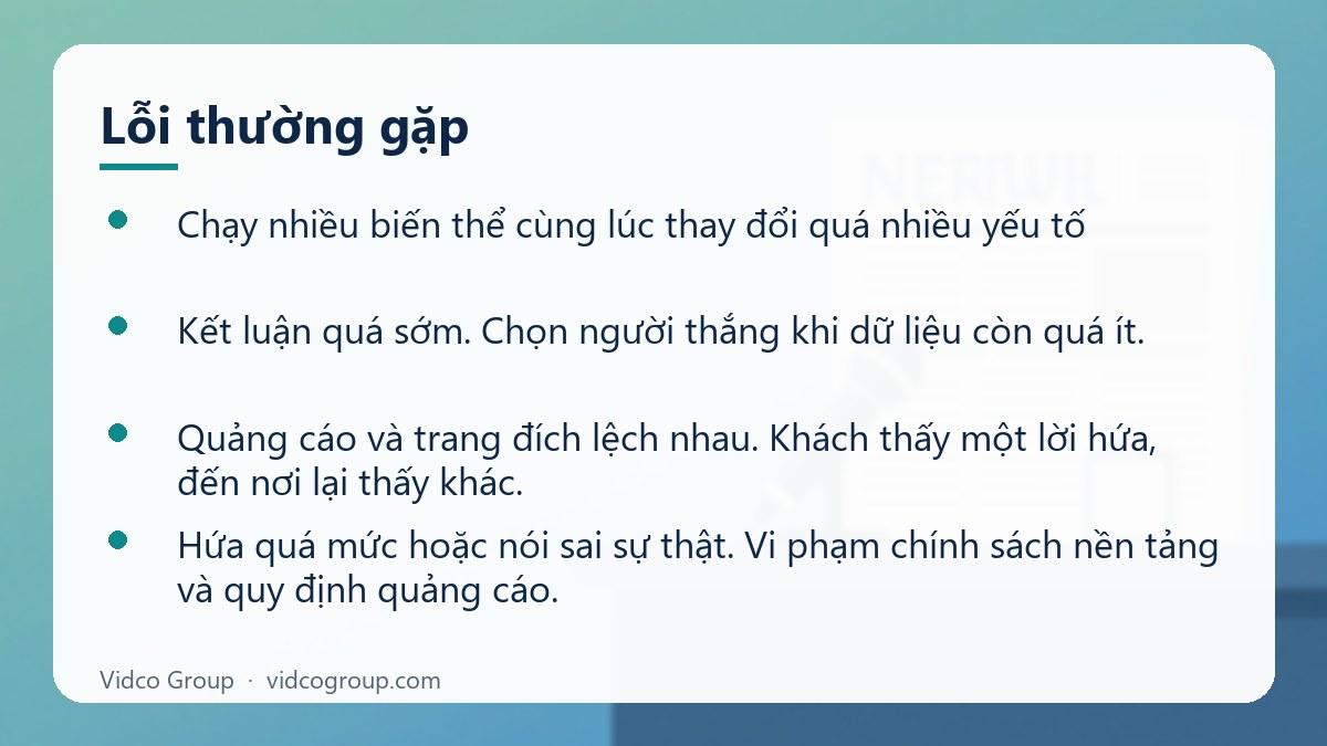 Danh sách: Lỗi thường gặp