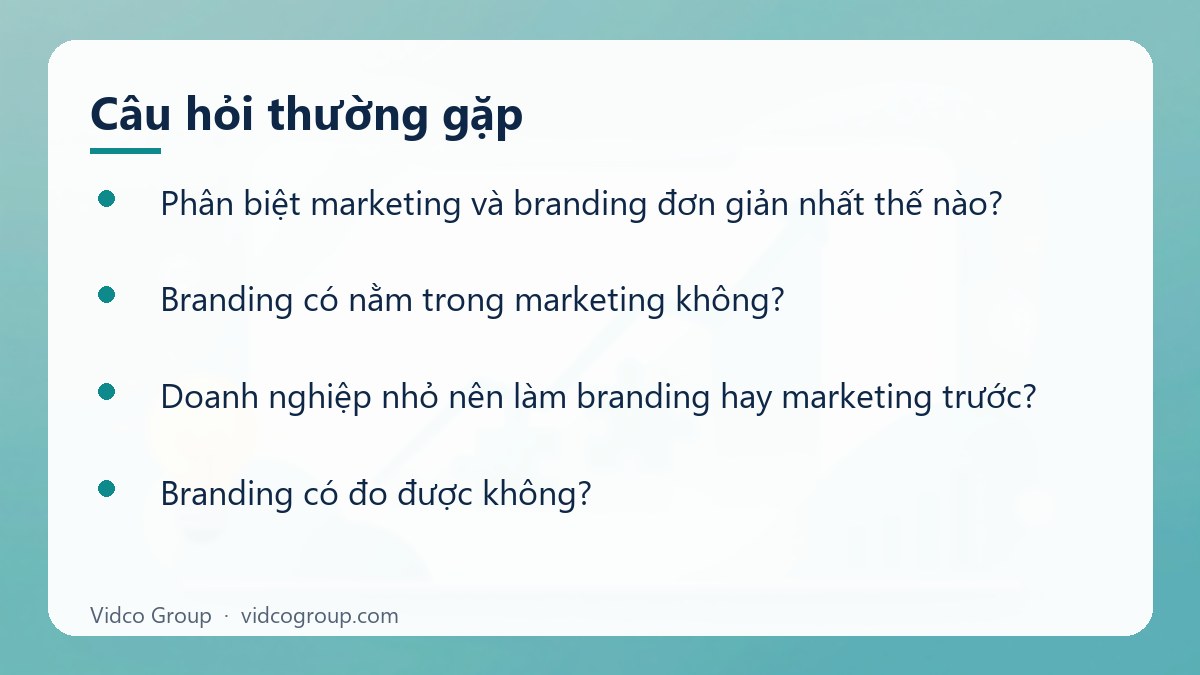 Một số câu hỏi thường gặp về Phân biệt marketing và branding