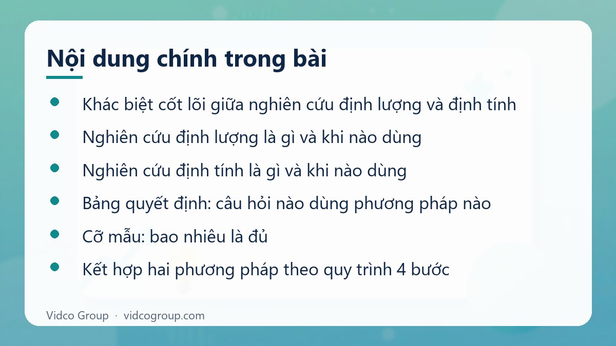 Nội dung chính: Phân biệt nghiên cứu định lượng và định tính trong marketing