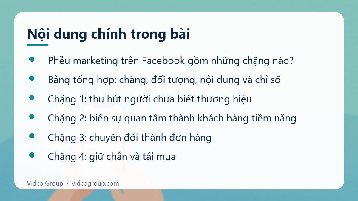 Nội dung chính: Phễu marketing trên Facebook