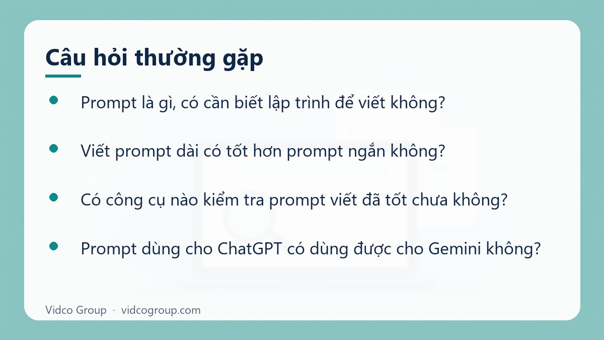 Một số câu hỏi thường gặp về Prompt là gì