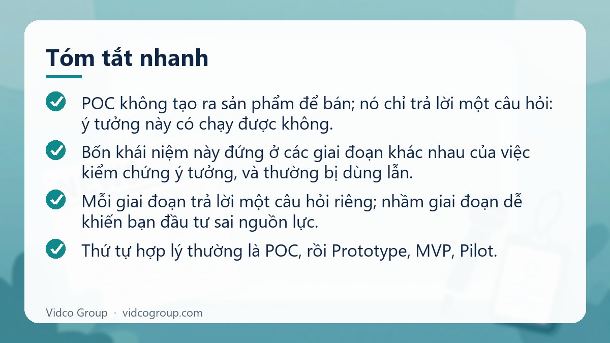 Tóm tắt nhanh: Proof of Concept là gì