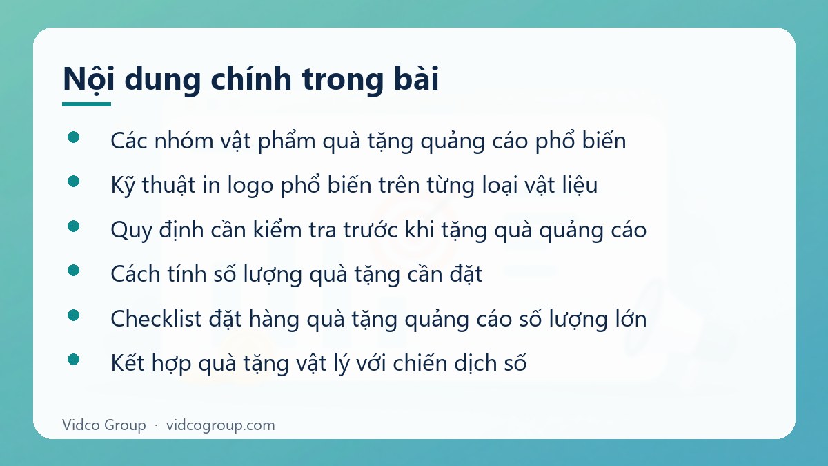Nội dung chính: Quà Tặng Quảng Cáo