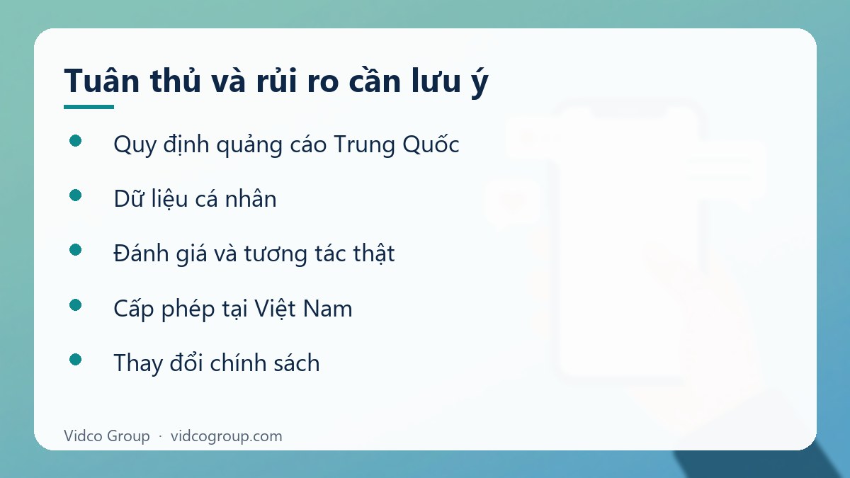 Danh sách: Tuân thủ và rủi ro cần lưu ý