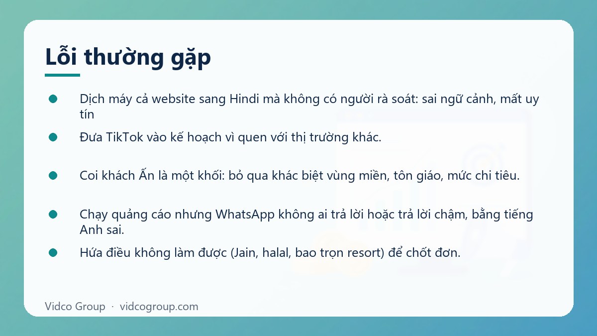 Danh sách: Lỗi thường gặp