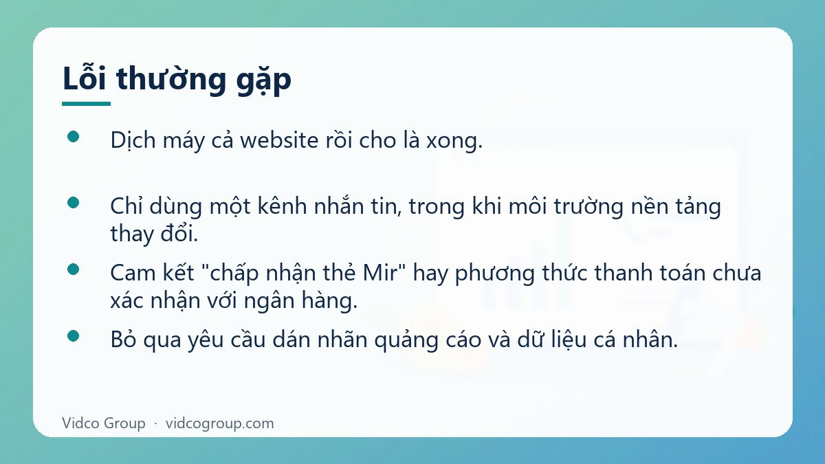 Danh sách: Lỗi thường gặp