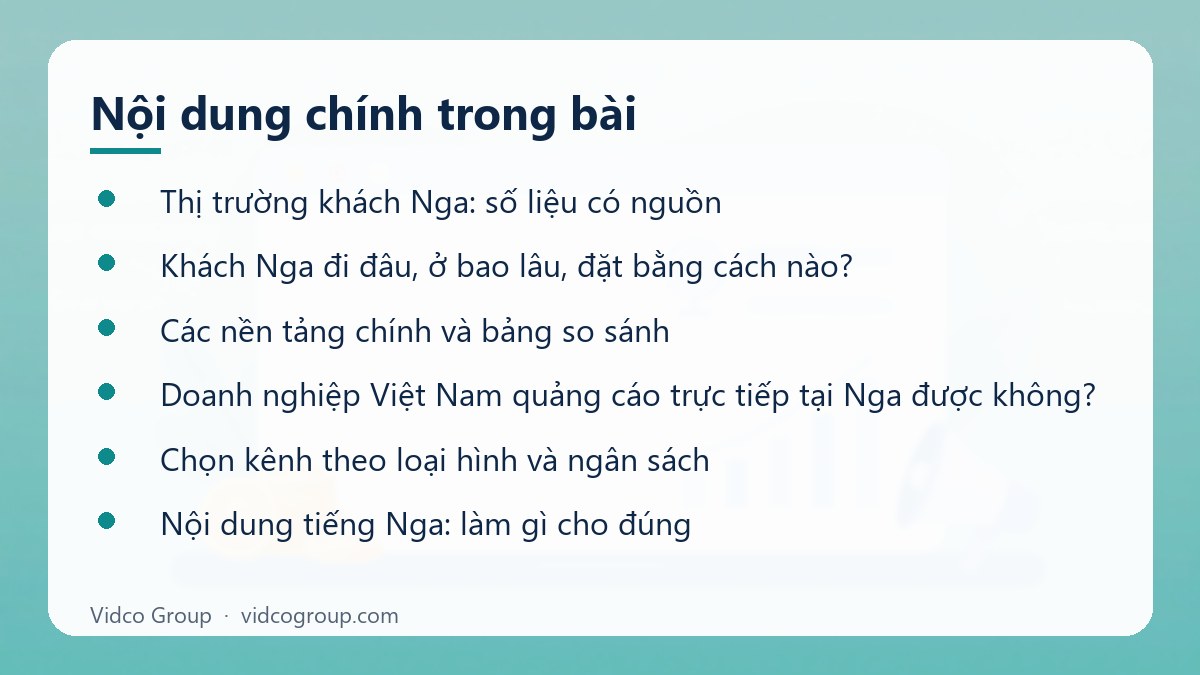 Nội dung chính: Quảng cáo du lịch Nga