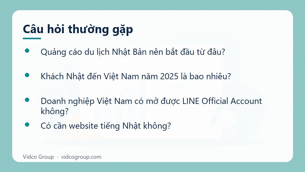 Một số câu hỏi thường gặp về Quảng cáo du lịch Nhật Bản