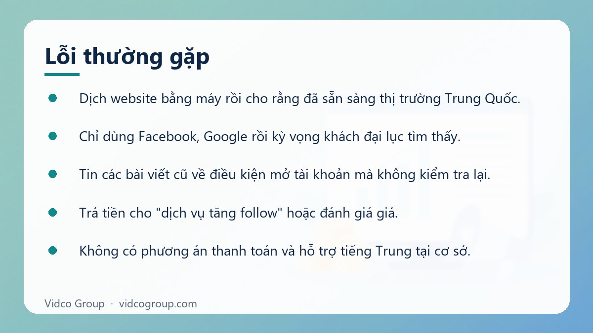 Danh sách: Lỗi thường gặp