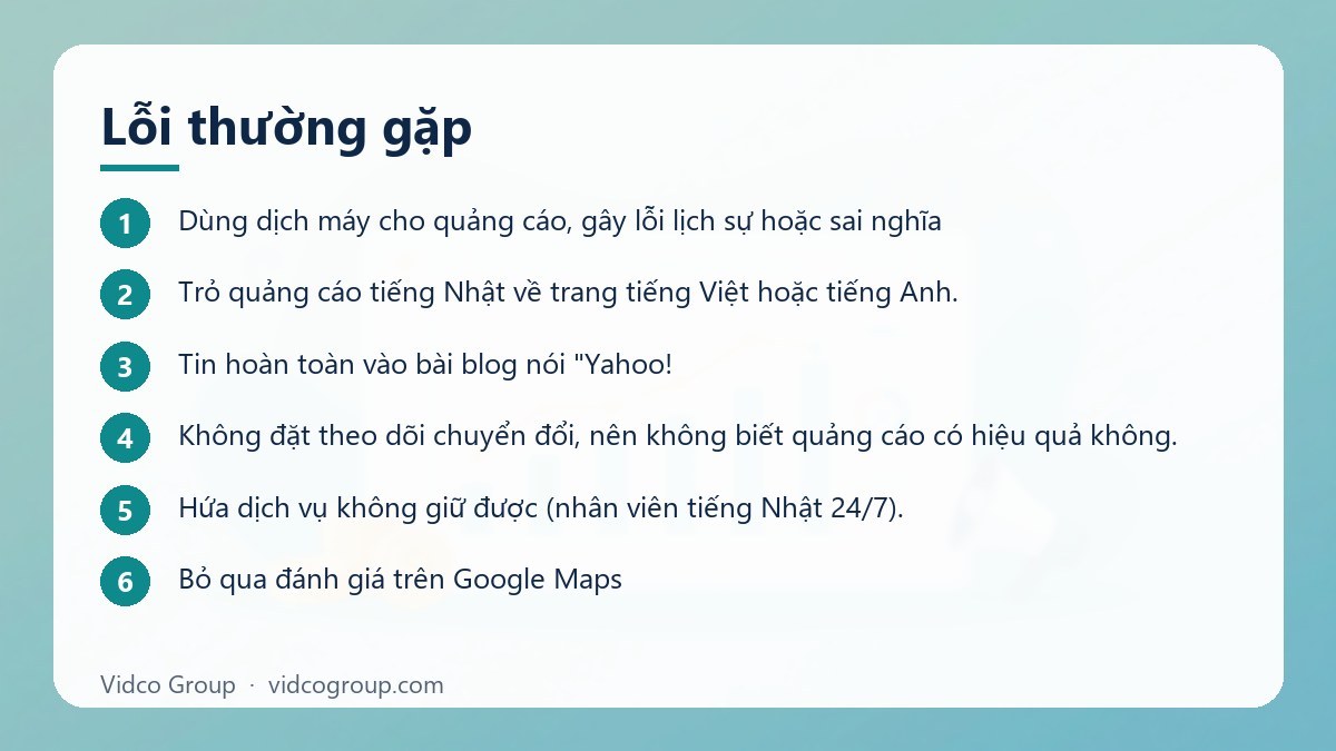 Các bước: Lỗi thường gặp