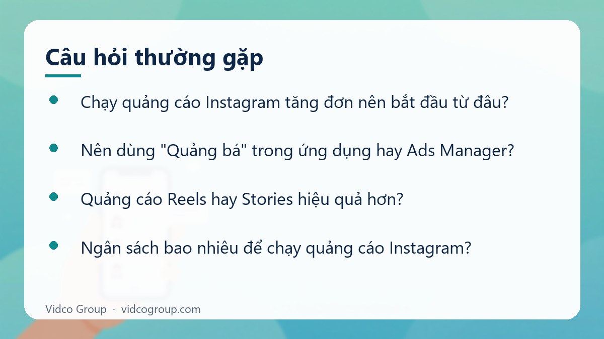 Một số câu hỏi thường gặp về Chạy quảng cáo Instagram tăng đơn
