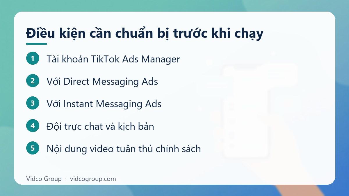 Các bước: Điều kiện cần chuẩn bị trước khi chạy