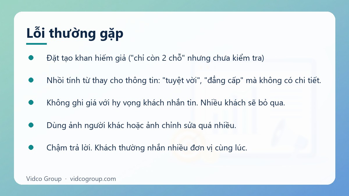 Danh sách: Lỗi thường gặp