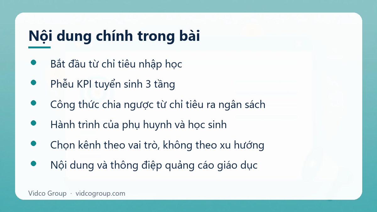 Nội dung chính: Quảng cáo trường học