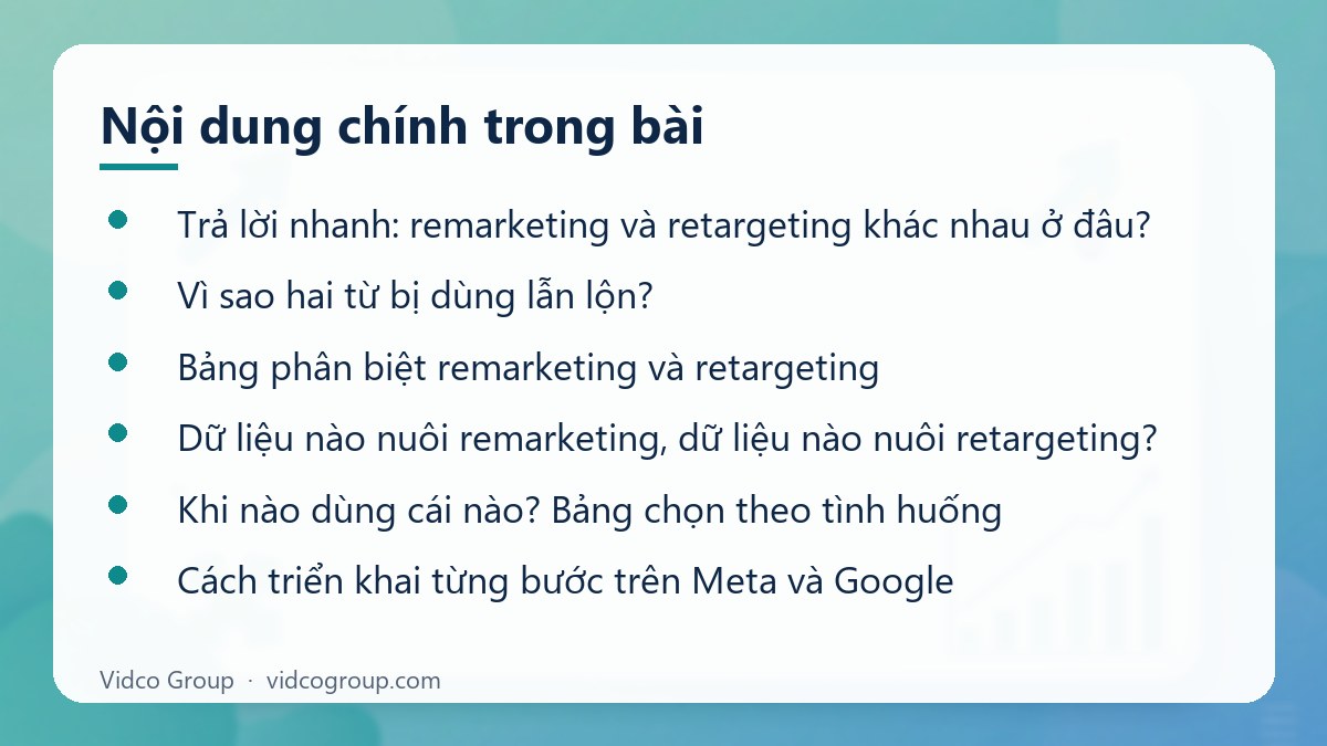 Nội dung chính: Phân biệt remarketing và retargeting