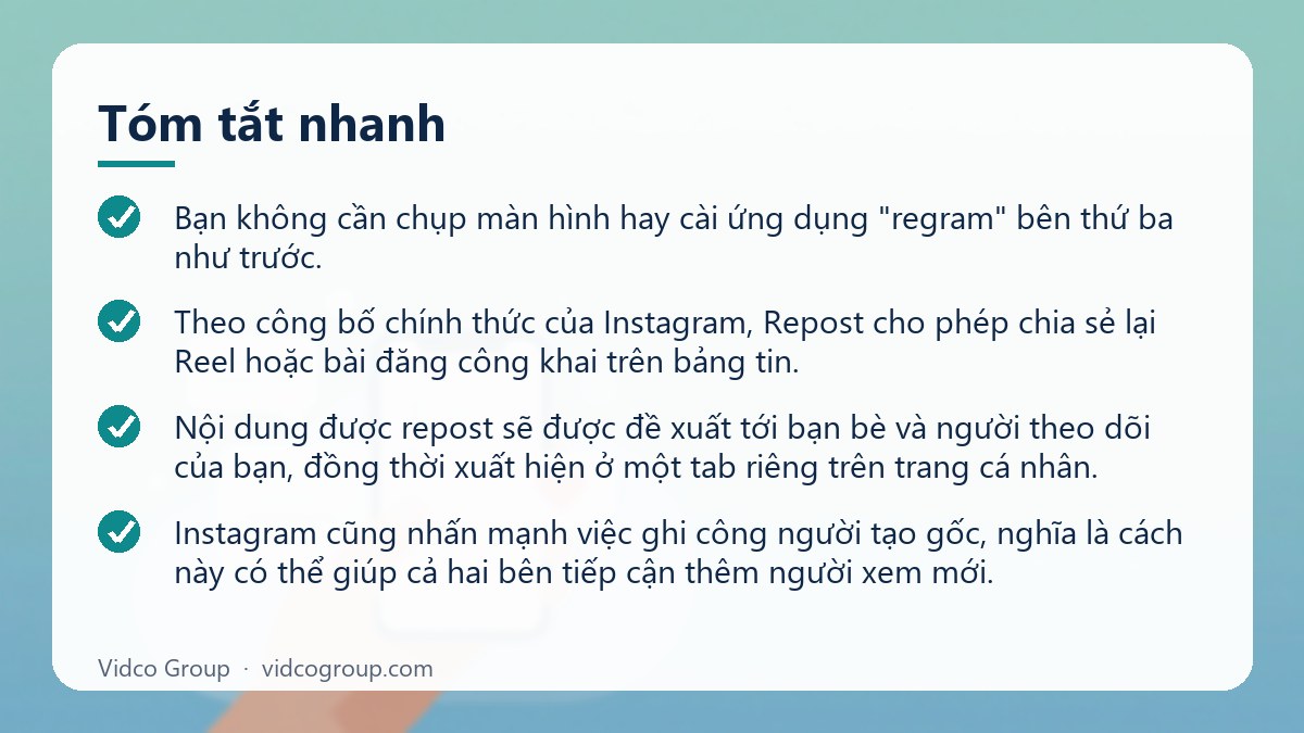 Tóm tắt nhanh: Repost Instagram là gì