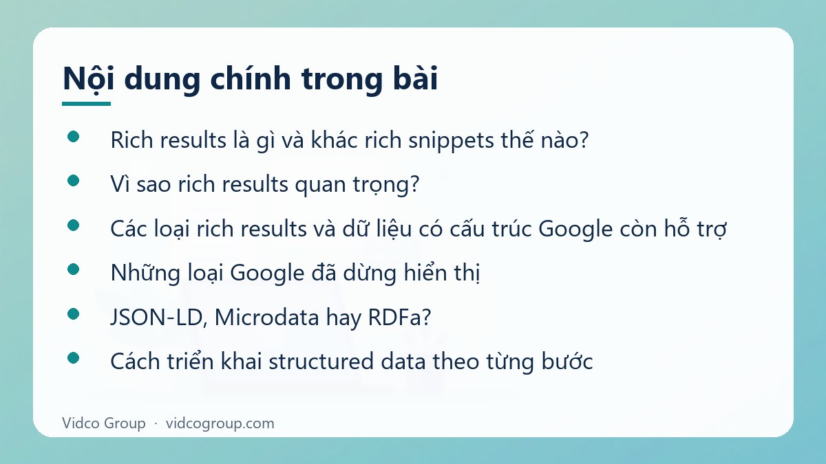 Nội dung chính: Rich results là gì
