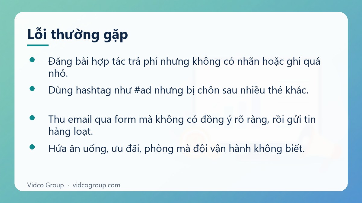 Danh sách: Lỗi thường gặp