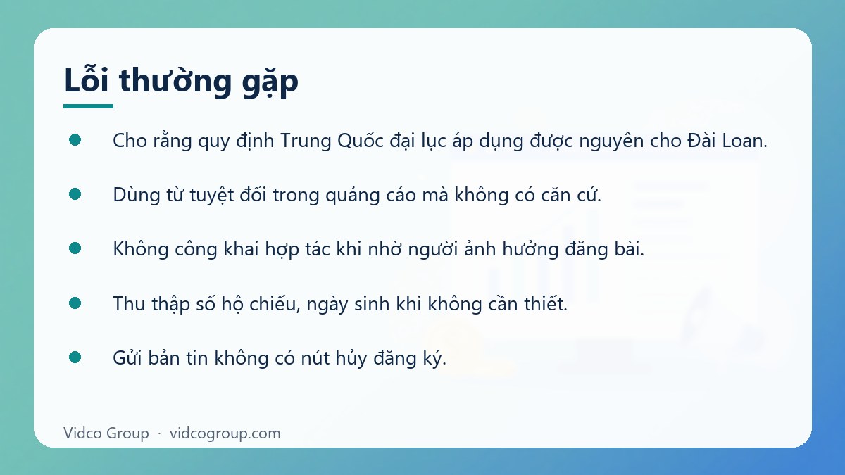 Danh sách: Lỗi thường gặp