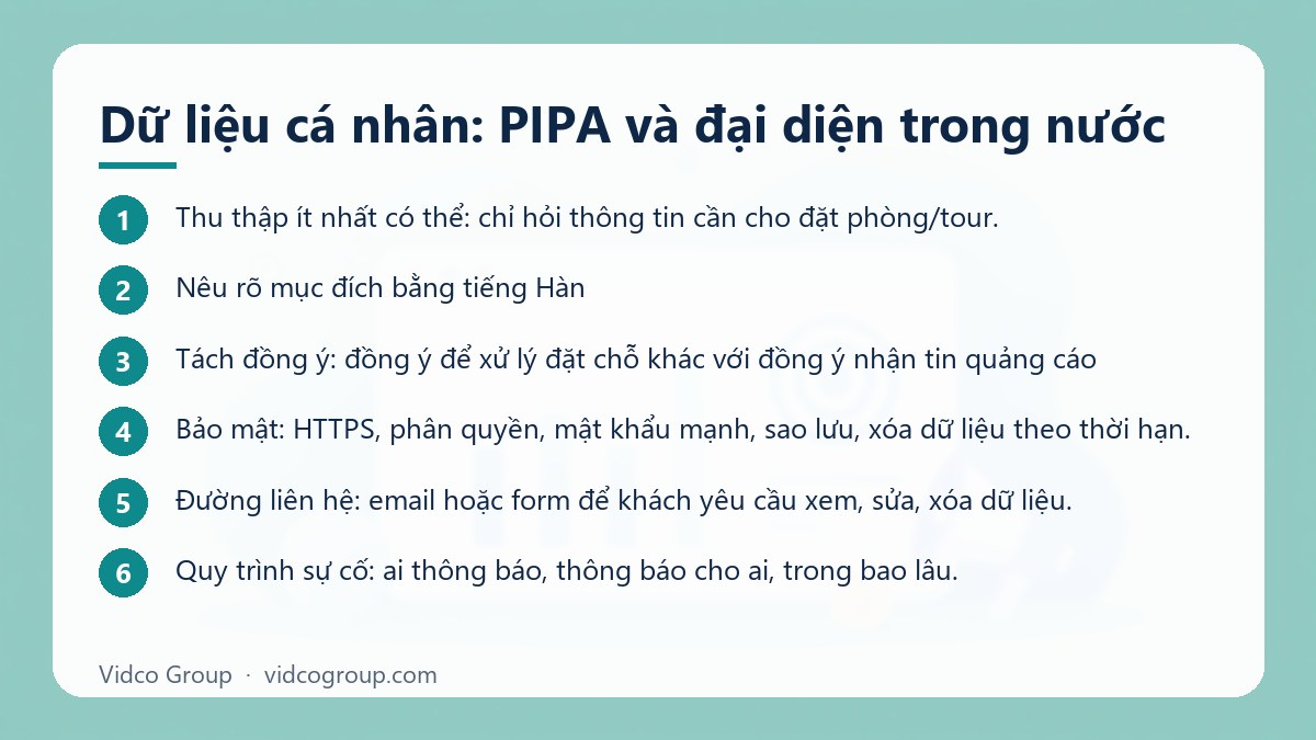 Các bước: Dữ liệu cá nhân: PIPA và đại diện trong nước