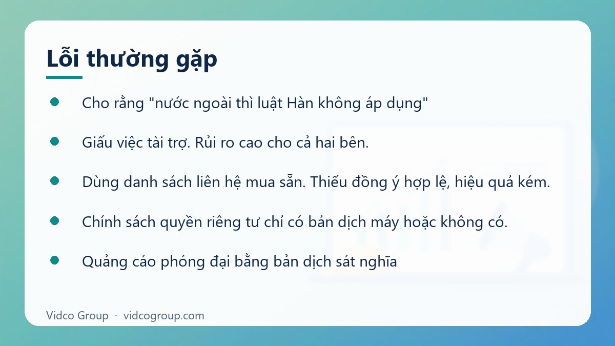 Danh sách: Lỗi thường gặp