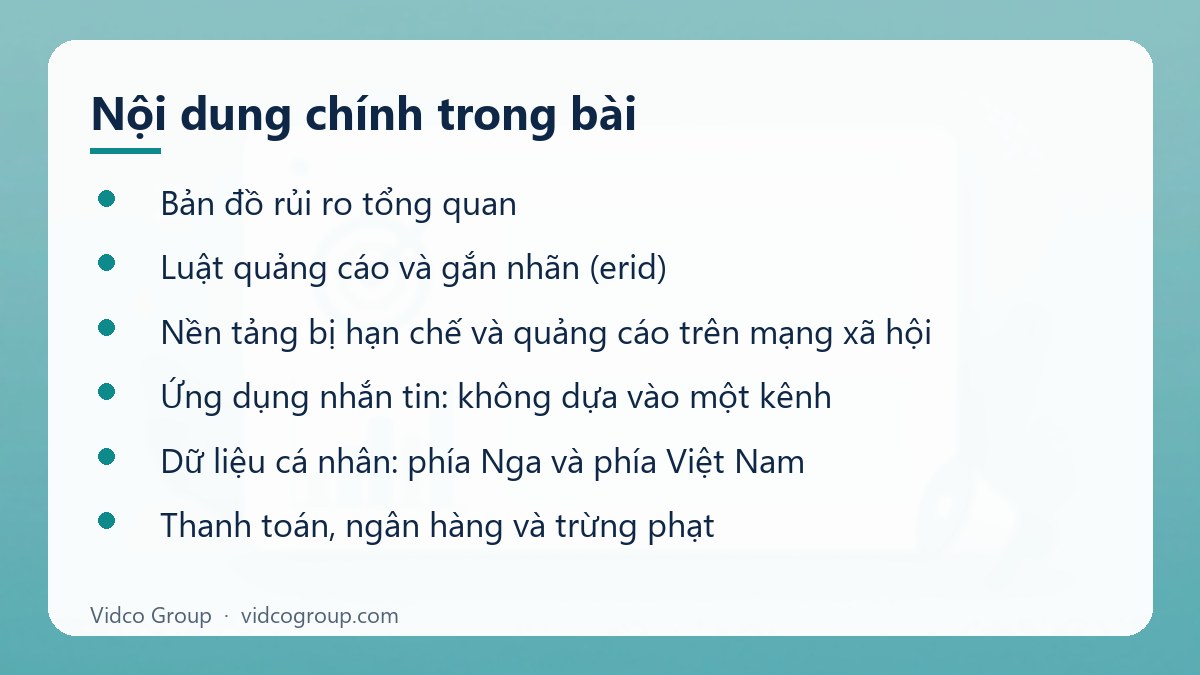 Nội dung chính: Rủi ro và quy định quảng cáo thị trường Nga 2026