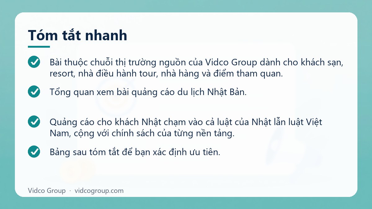 Tóm tắt nhanh: Quy định quảng cáo thị trường Nhật Bản