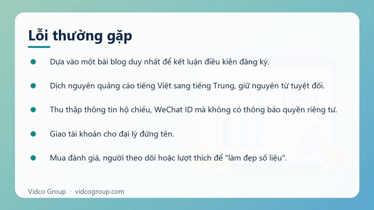 Danh sách: Lỗi thường gặp