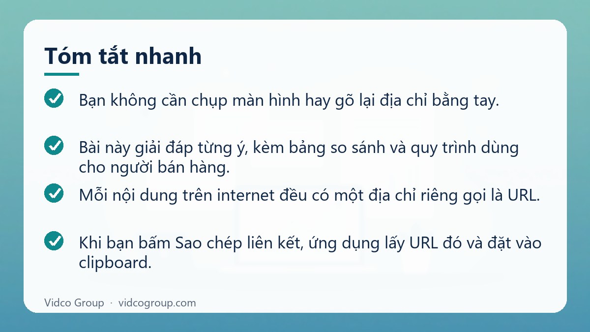 Tóm tắt nhanh: Sao chép liên kết là gì