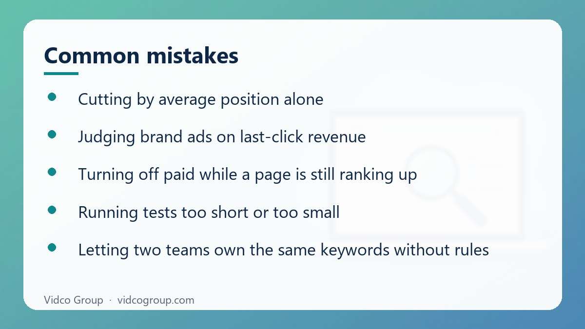 Checklist: Common mistakes