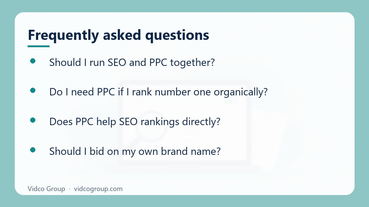 Common questions about SEO and PPC Together