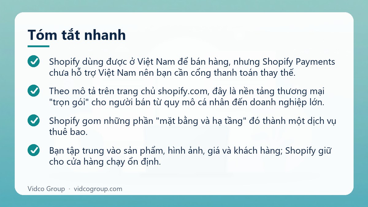 Tóm tắt nhanh: Shopify là gì