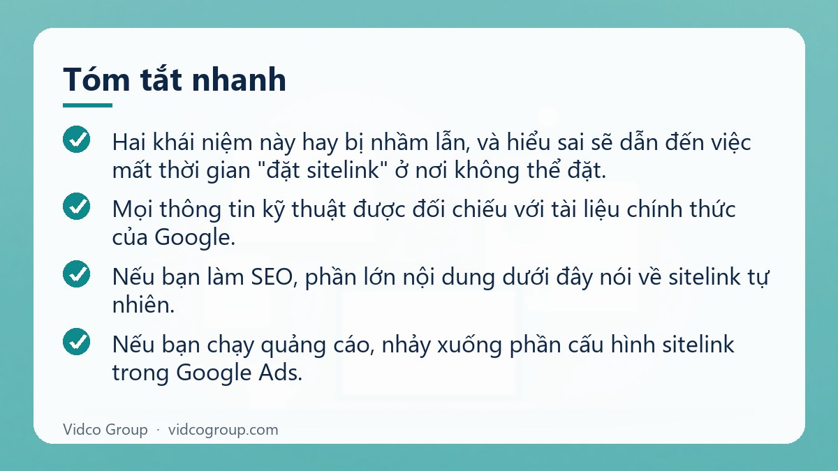 Tóm tắt nhanh: Sitelink là gì
