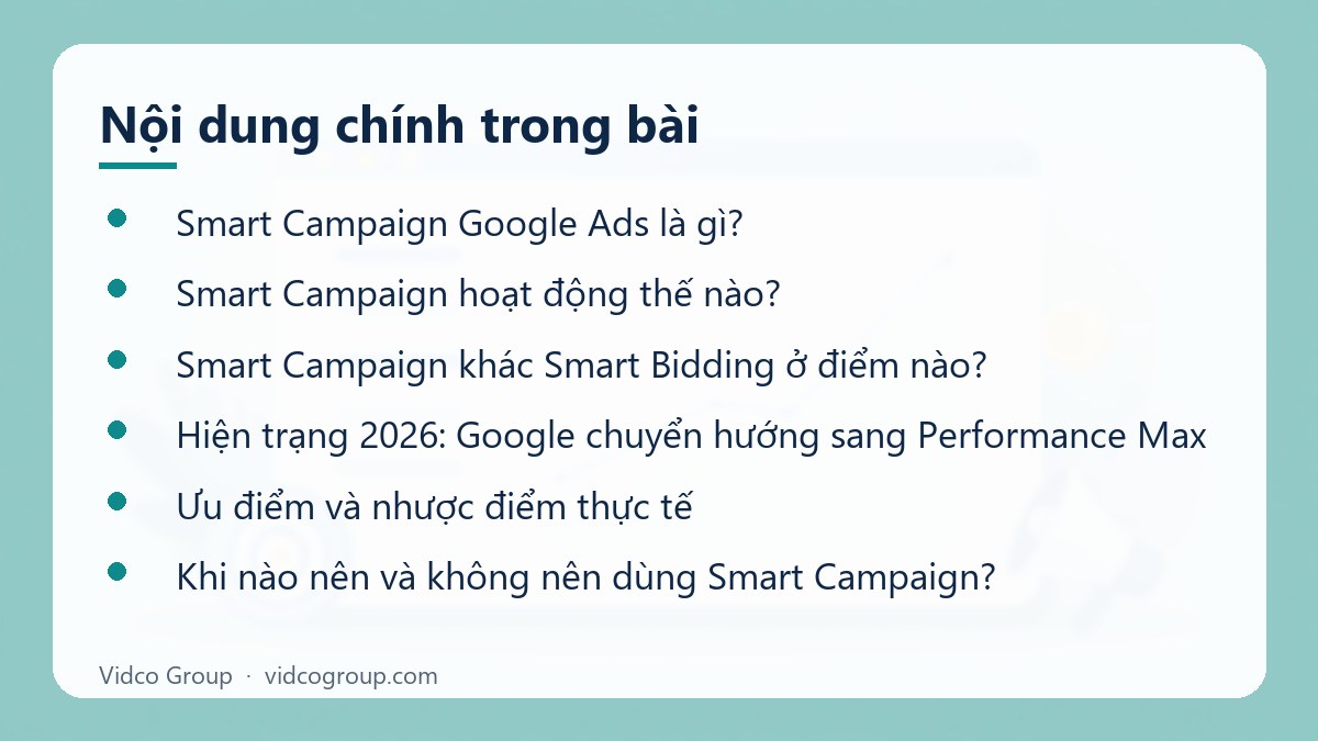 Nội dung chính: Smart Campaign Google Ads là gì