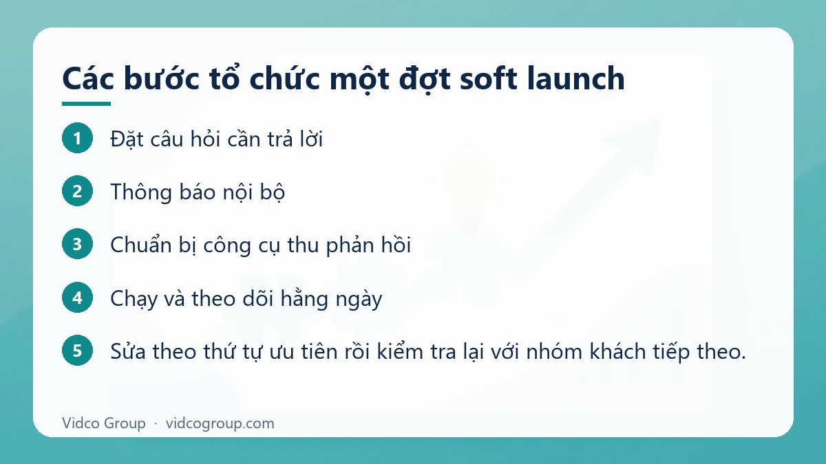 Các bước: Các bước tổ chức một đợt soft launch